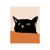 The Curious Cat, Black Cat, Funny Pets, Kitten, Cute Animals, Bohemian Eclectic Painting (Print Only) thumbnail