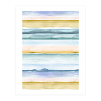 Relaxing Calm Stripes Blue Yellow (Print Only)