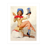 Pinup Sexy Cowgirl Cleaning Her Boots (Print Only) thumbnail