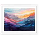 Vibrant Abstract Watercolor Mountain Landscape thumbnail