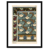 The water lily, Nelumbo lutea, in wallpaper and tile patterns. Lithograph by Verneuil. thumbnail
