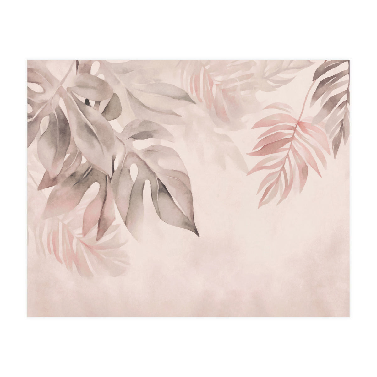 Gentle Leaf Tropical Whispers Watercolor Blush (Print Only)