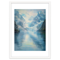 Ethereal Descent: The Glimmering Silence of the Ancient Glacial Fjord