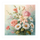 Elegant Pastel Floral Bouquet Illustration (Print Only) thumbnail