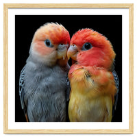 Two Lovebirds Nuzzle Together