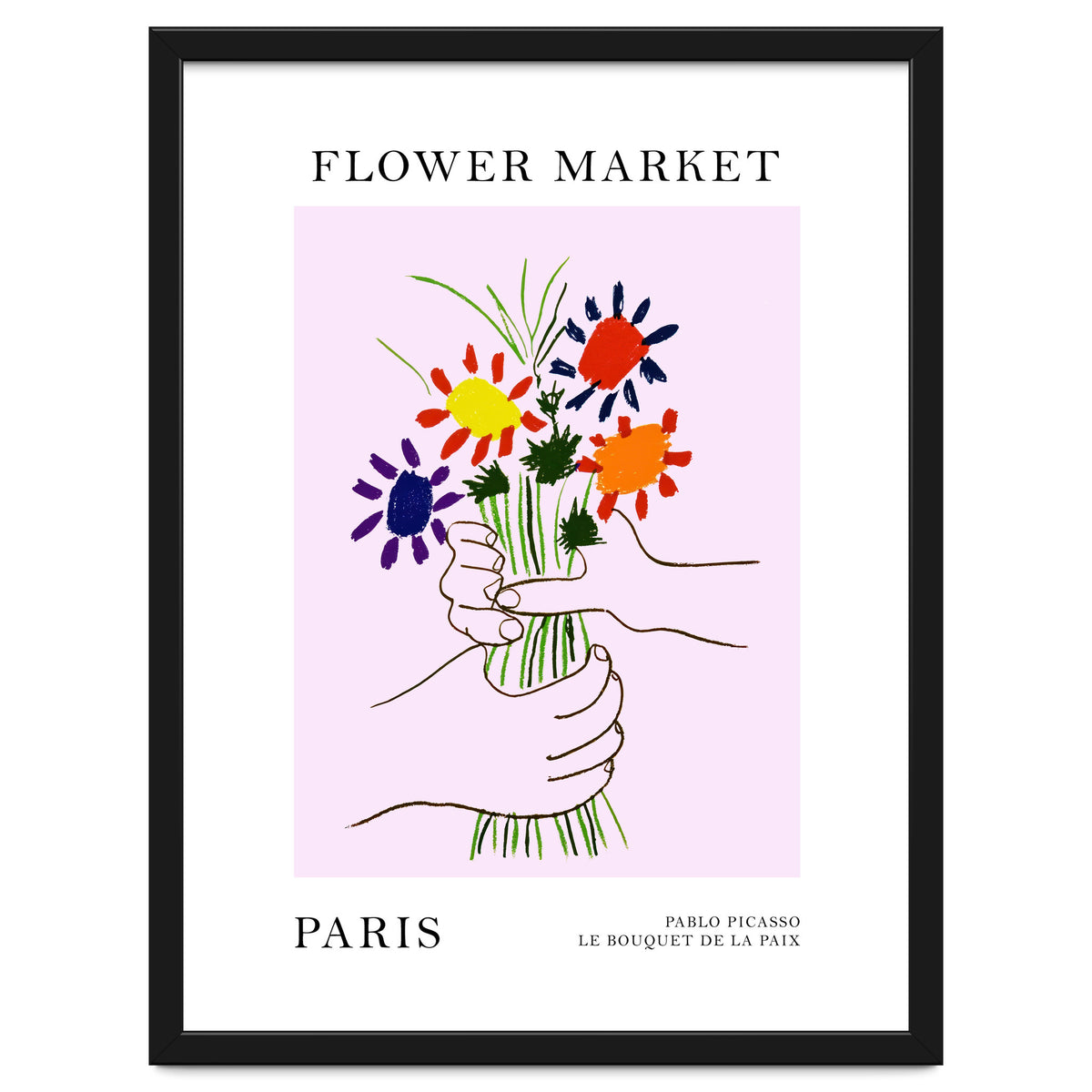 Paris Flower Market Picasso Style Art
