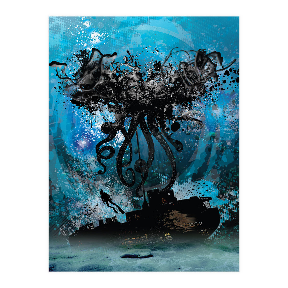 Ink Octopus Shipwreck (Print Only)