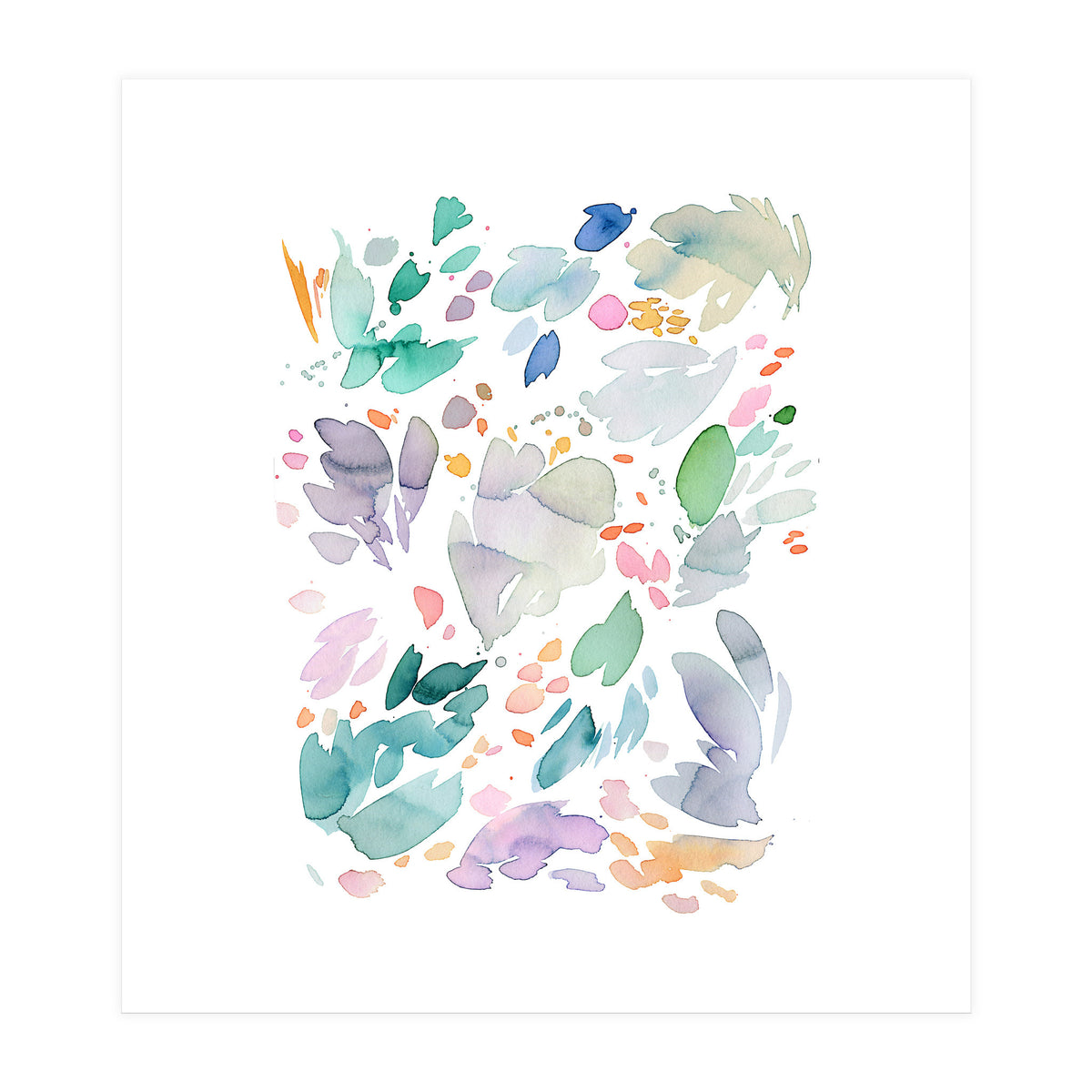 Abstract Watercolor Summer Flowers II (Print Only)