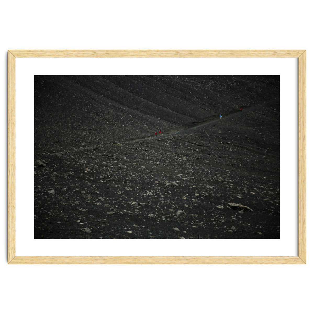 Kids running down from the volcano - Iceland