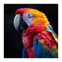 Scarlet Macaw Parrot Vibrant Plumage Close Up (Print Only)