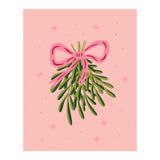 Mistletoe And Pink Bow (Print Only) thumbnail