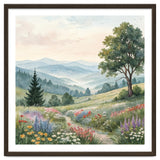 Serene Mountain Meadow Watercolor Landscape thumbnail