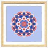 Mandala flower - blue and coral thumbnail