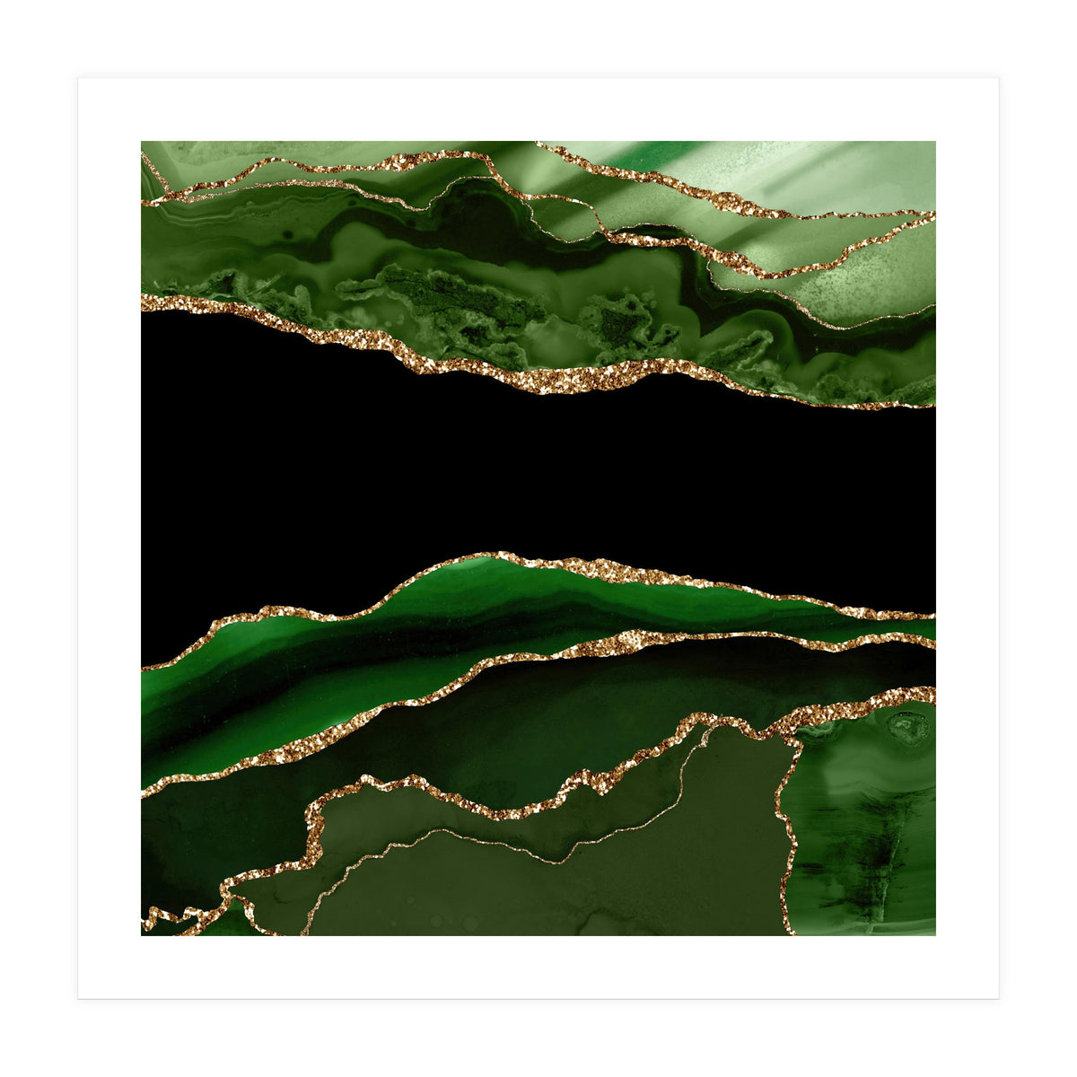 Green & Gold Agate Texture 11 (Print Only)