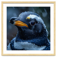 Macro view of a Penguin with Water Droplets