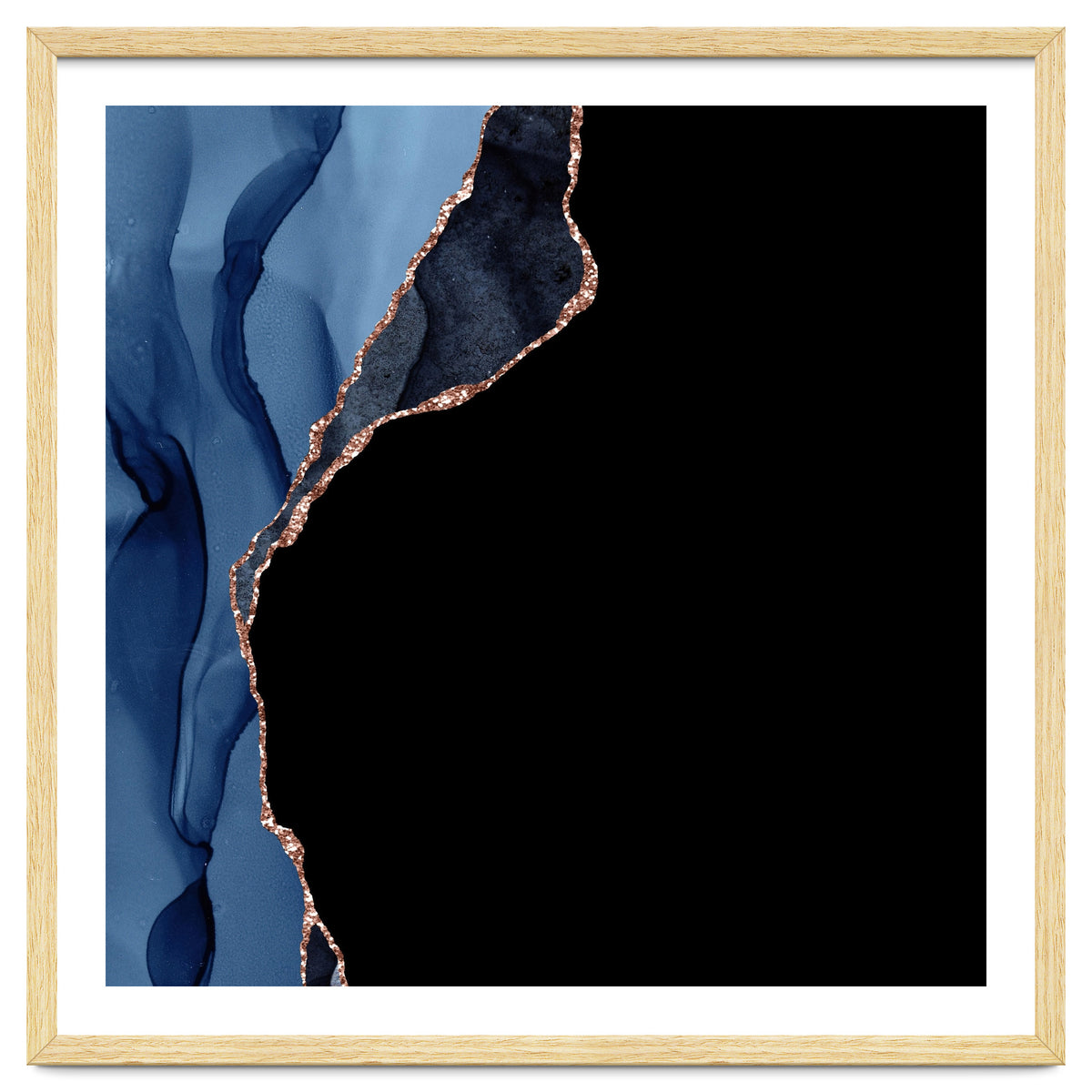 Navy & Rose Gold Agate Texture 09