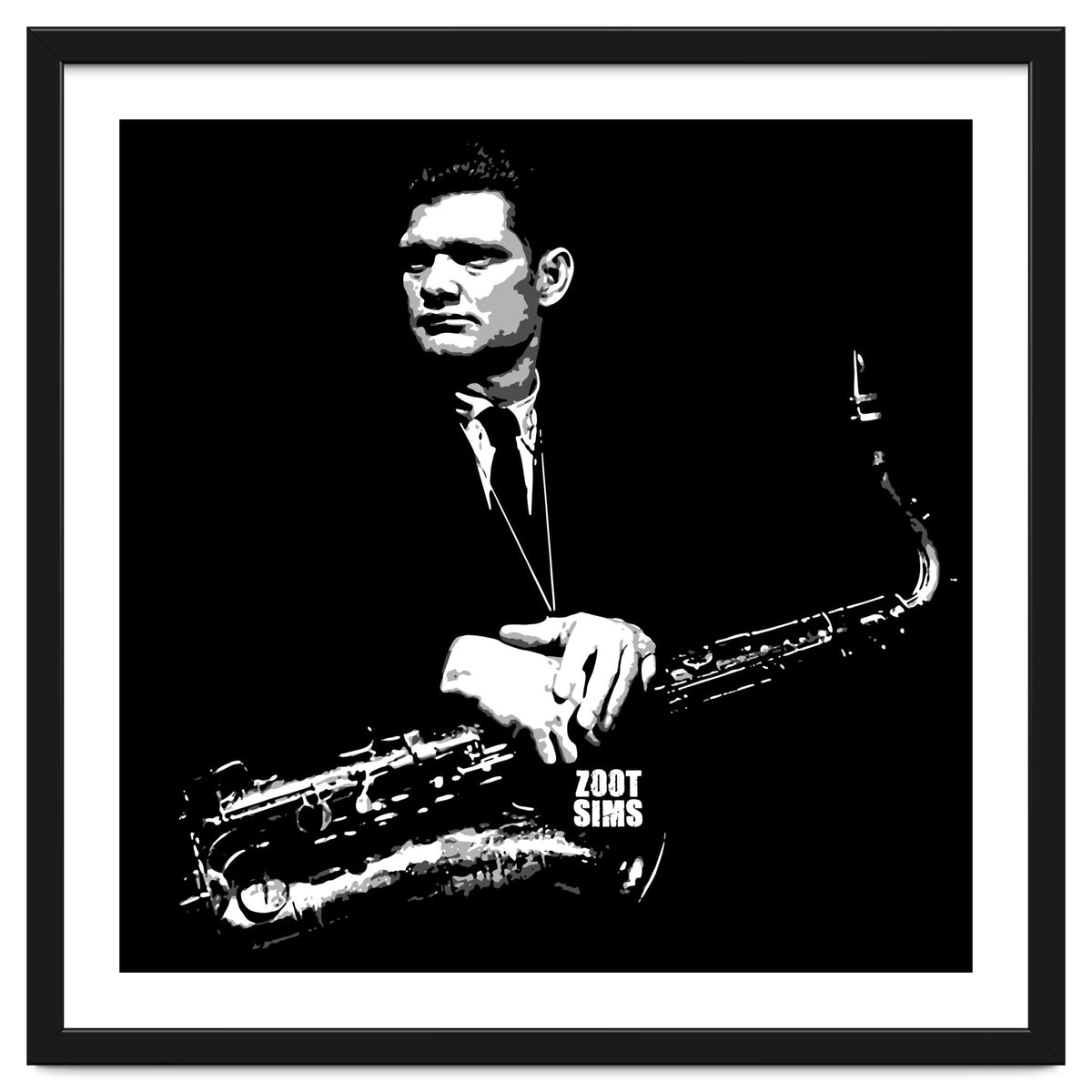 Zoot Sims American Jazz Saxophonist in Grayscale
