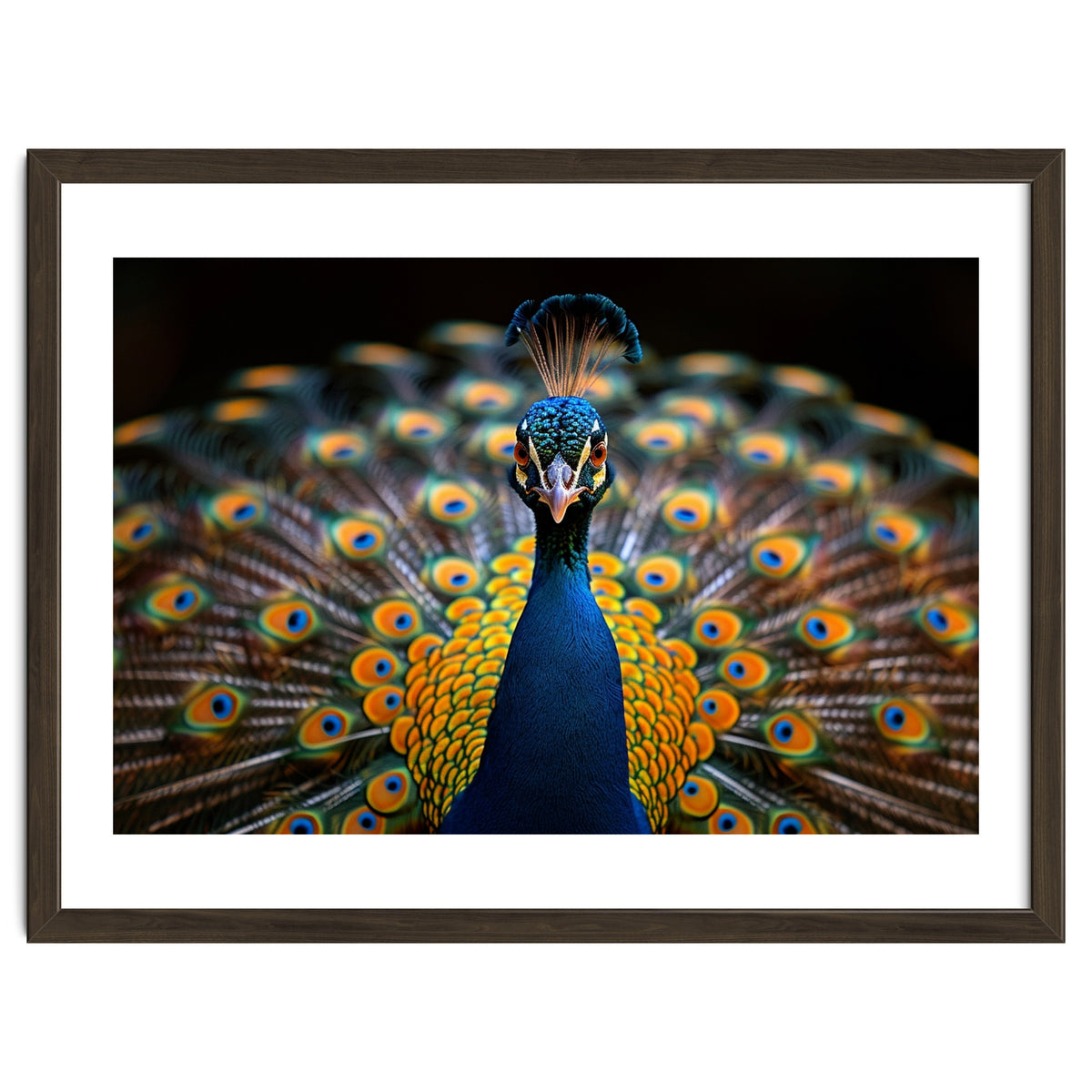 Close Up Peacock Displaying Its Feathers