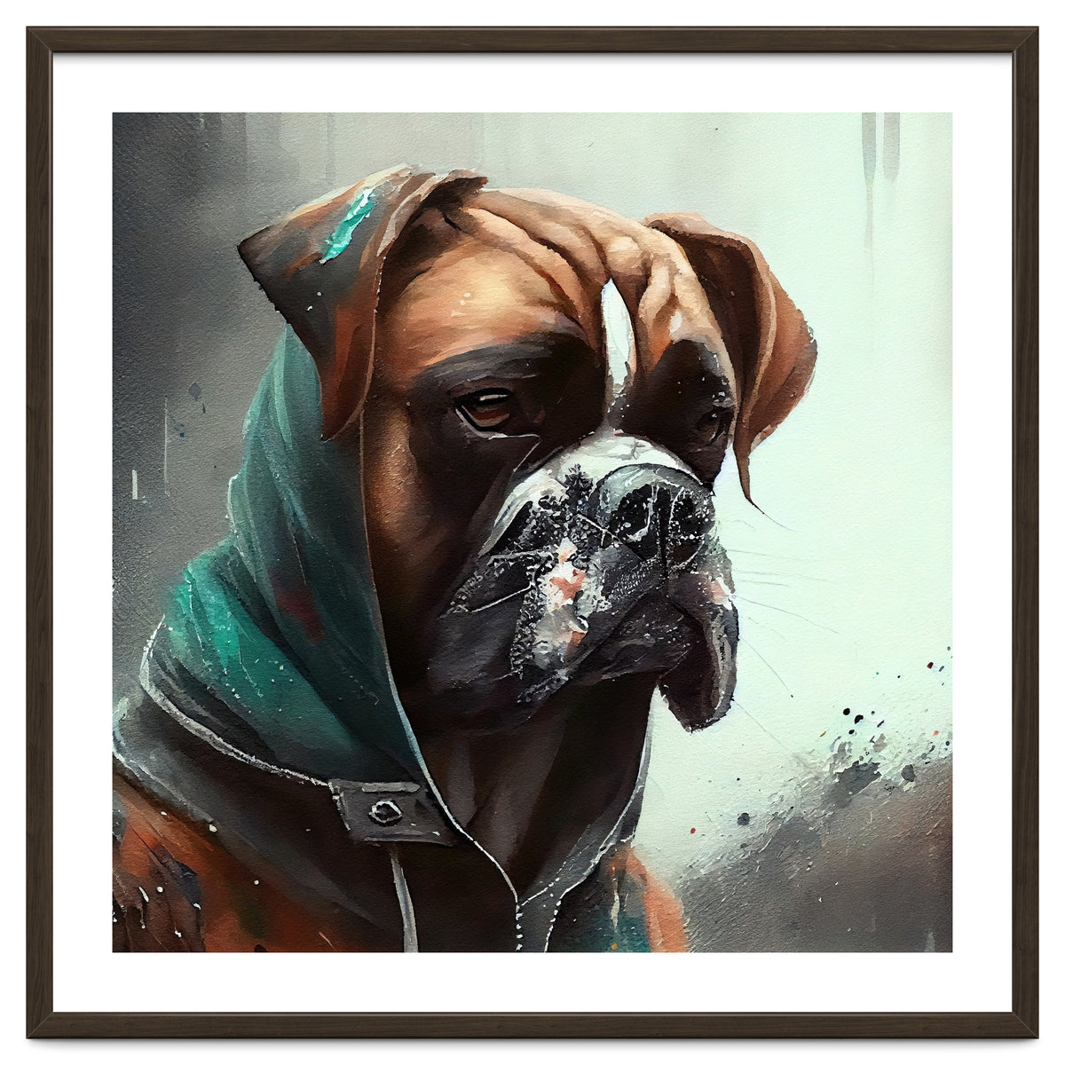 Watercolor Boxer Dog