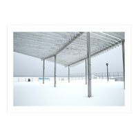 Sunshade site in the winter beach (Print Only)