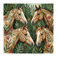 Majestic Floral Horses (Print Only)