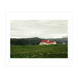 Red roof house in the greenfield - Iceland (Print Only) thumbnail
