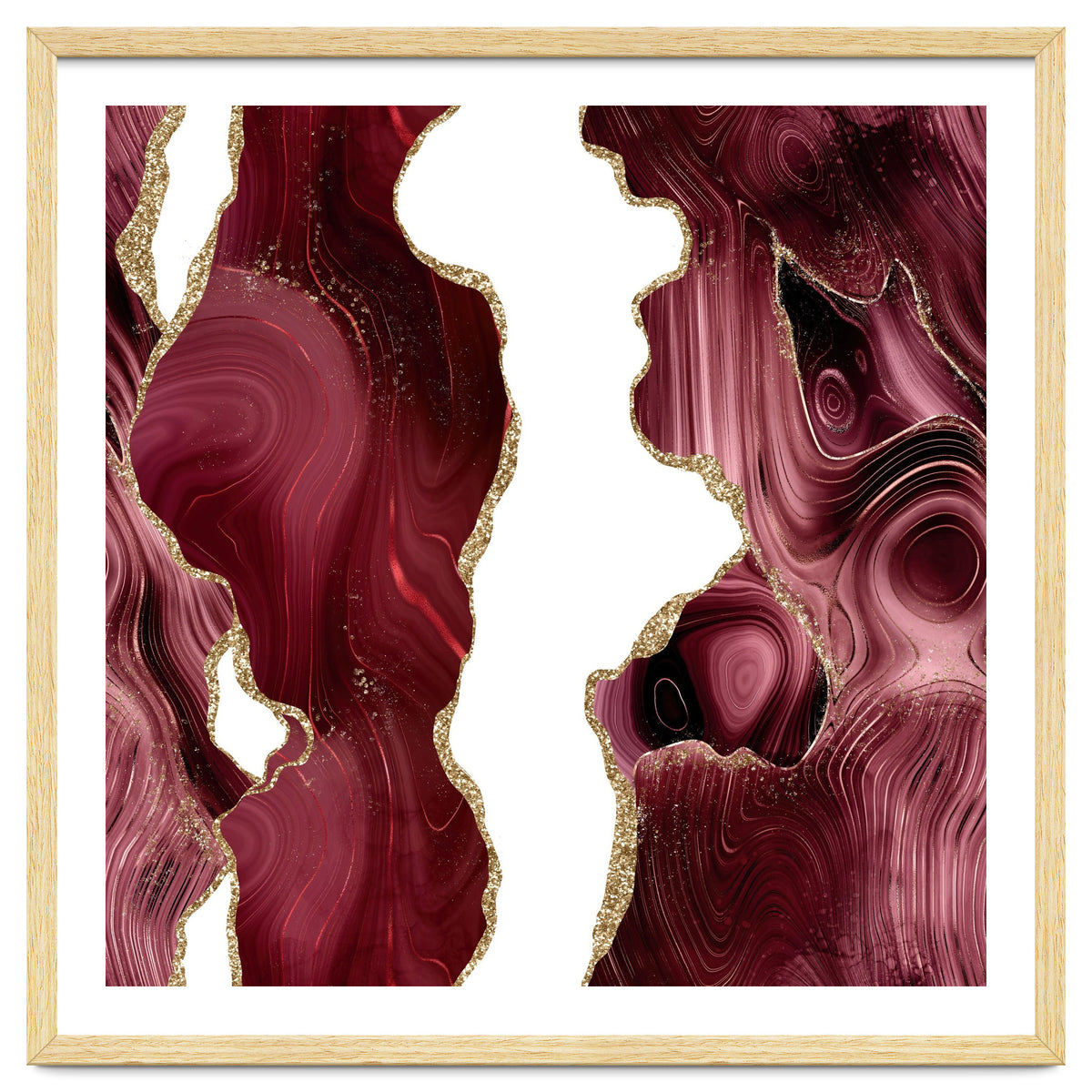 Burgundy & Gold Glitter Agate Texture 05