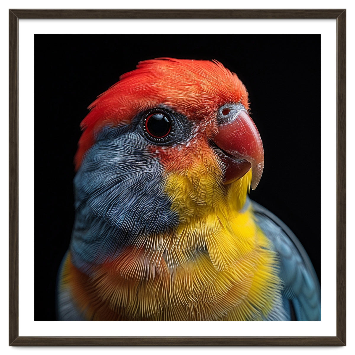 Close Up Colorful Parrot Portrait Vivid Plumage