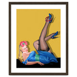 Sexy Pinup Winking Girl In Showing Her New High Heels thumbnail