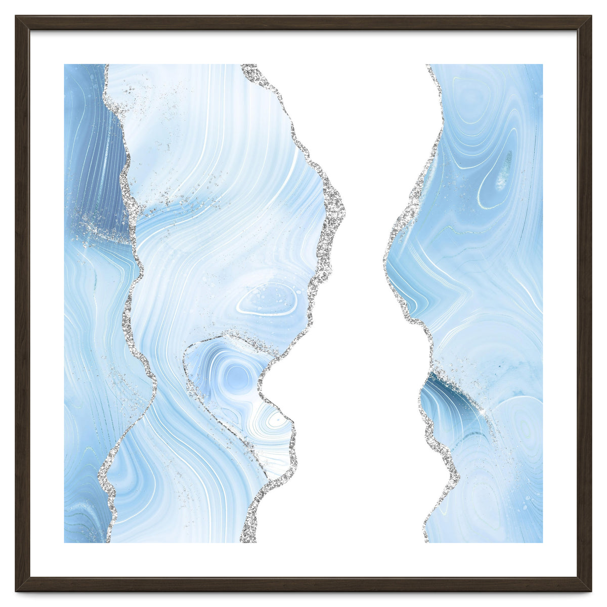 Blue & Silver Agate Glitter Texture 06