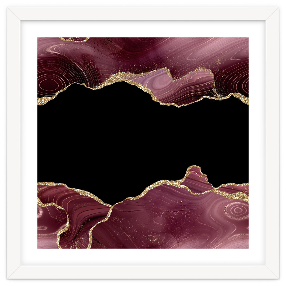 Burgundy & Gold Glitter Agate Texture 04