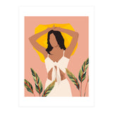 Fold Up The Sun & Take It Wherever You Go, Bohemian Woman Self Love Self Care Pastel , Plant Lady Tropical Boho Contemporary (Print Only) thumbnail