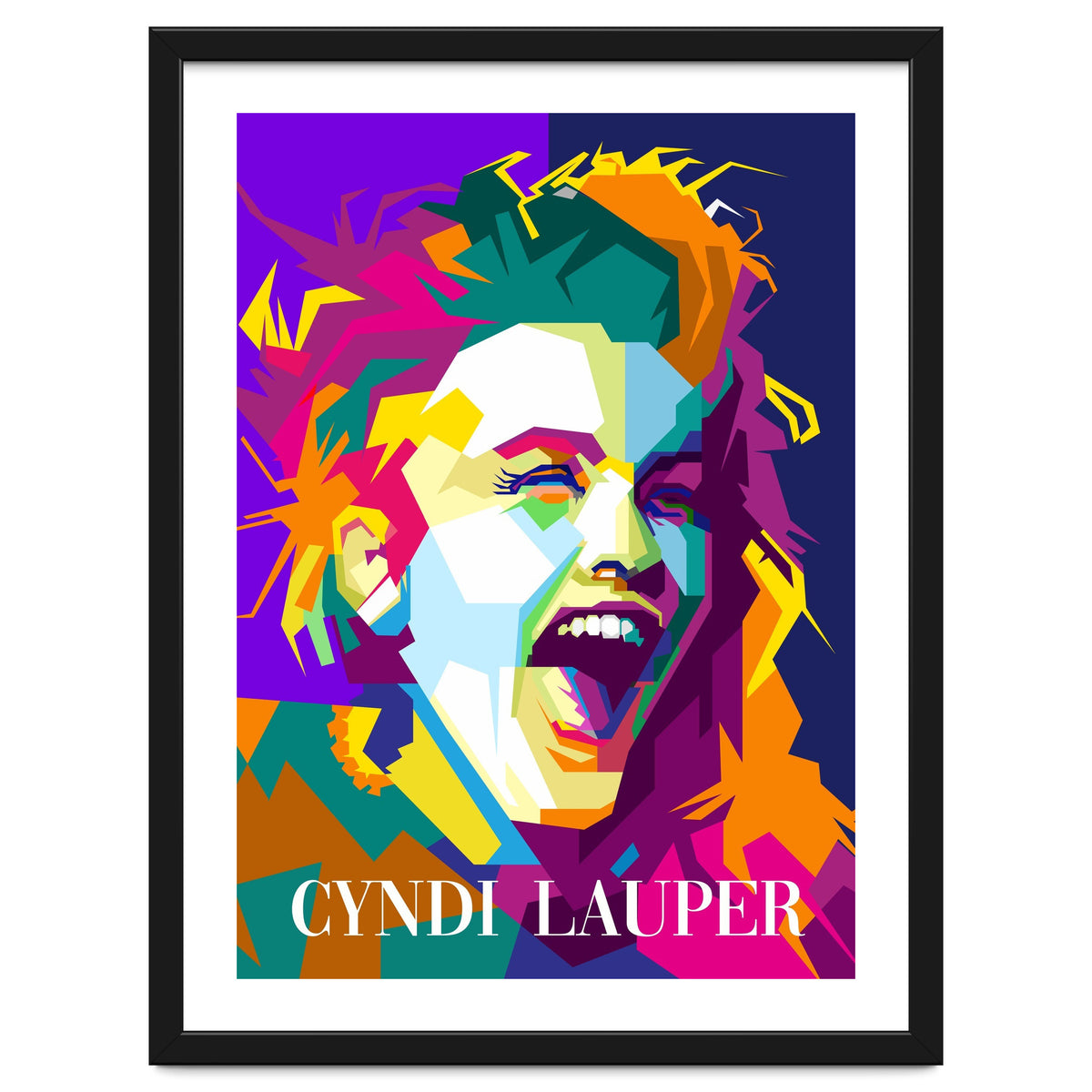 Cindy Lauper 80s Retro Singer Art WPAP