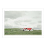 Red roof house on the green hill - Iceland (Print Only) thumbnail