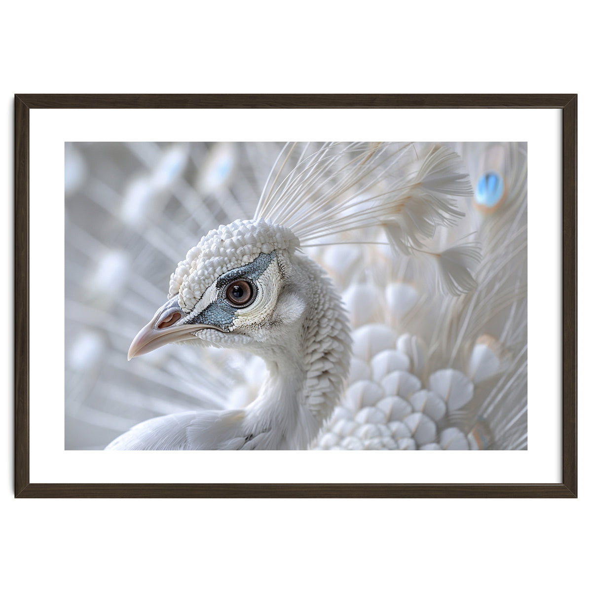 Close-up of a White Peacock