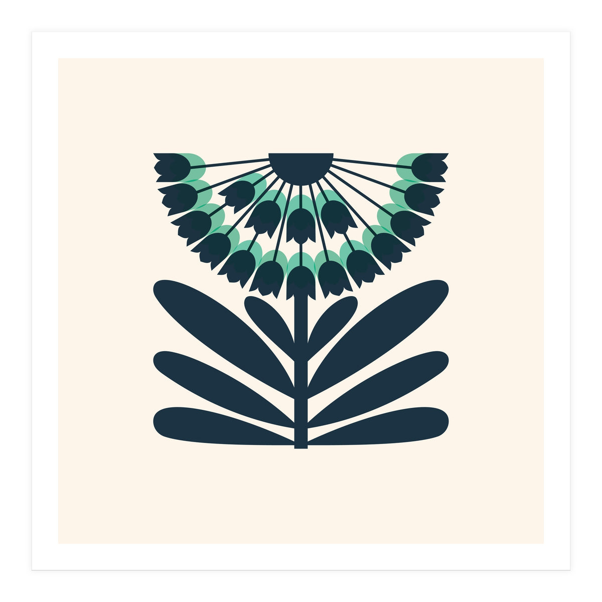 Blue Retro Allium  (Print Only)