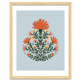 Symmetrical floral bouquet - orange and green thumbnail