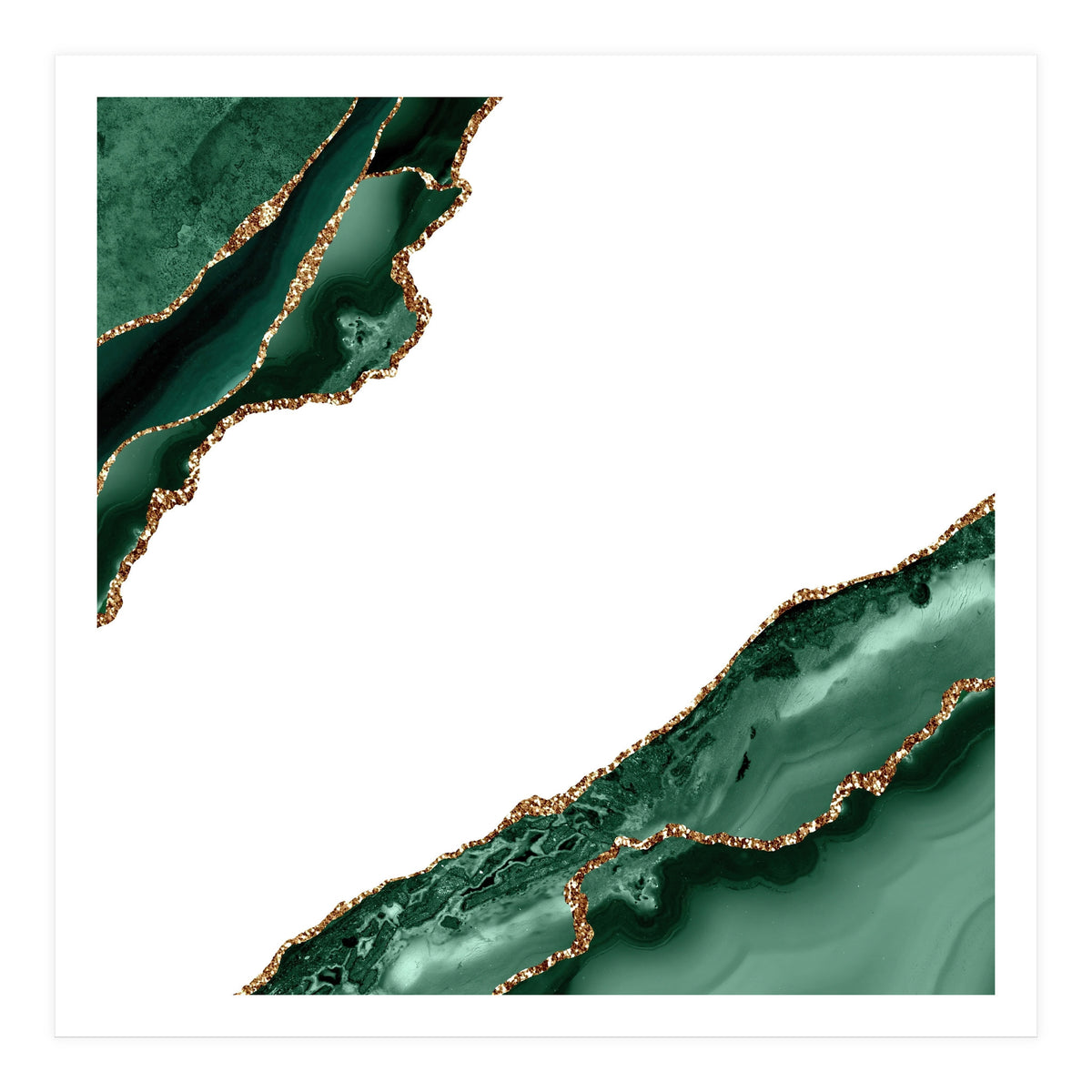 Emerald & Gold Agate Texture 13 (Print Only)
