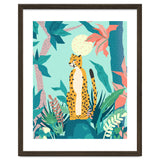 Leopard Forest, Pastel Tropical Jungle Nature Botanical, Moon Eclectic Colorful Wild Animals Boho thumbnail