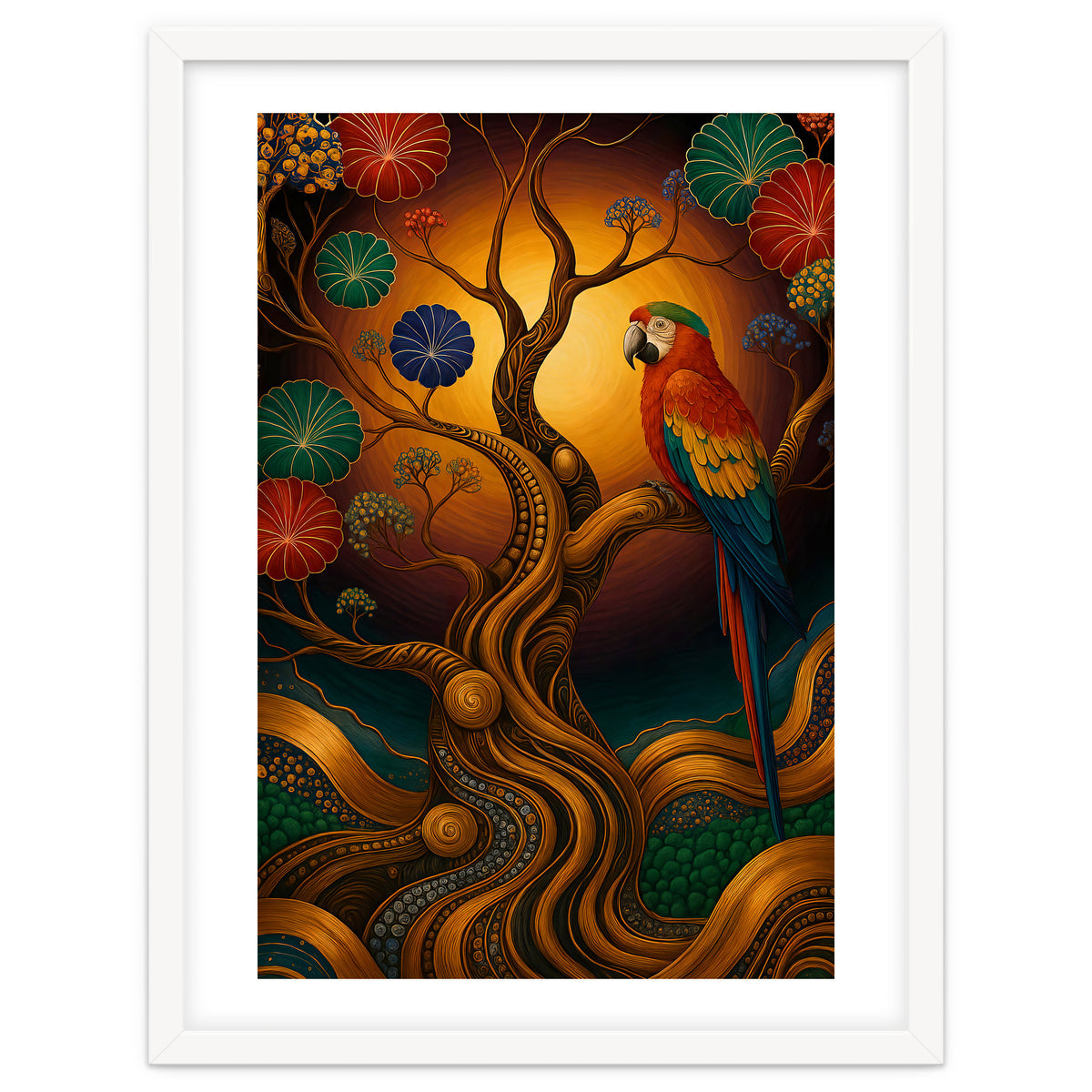 Parrot in Retro Contemporary Aesthetics