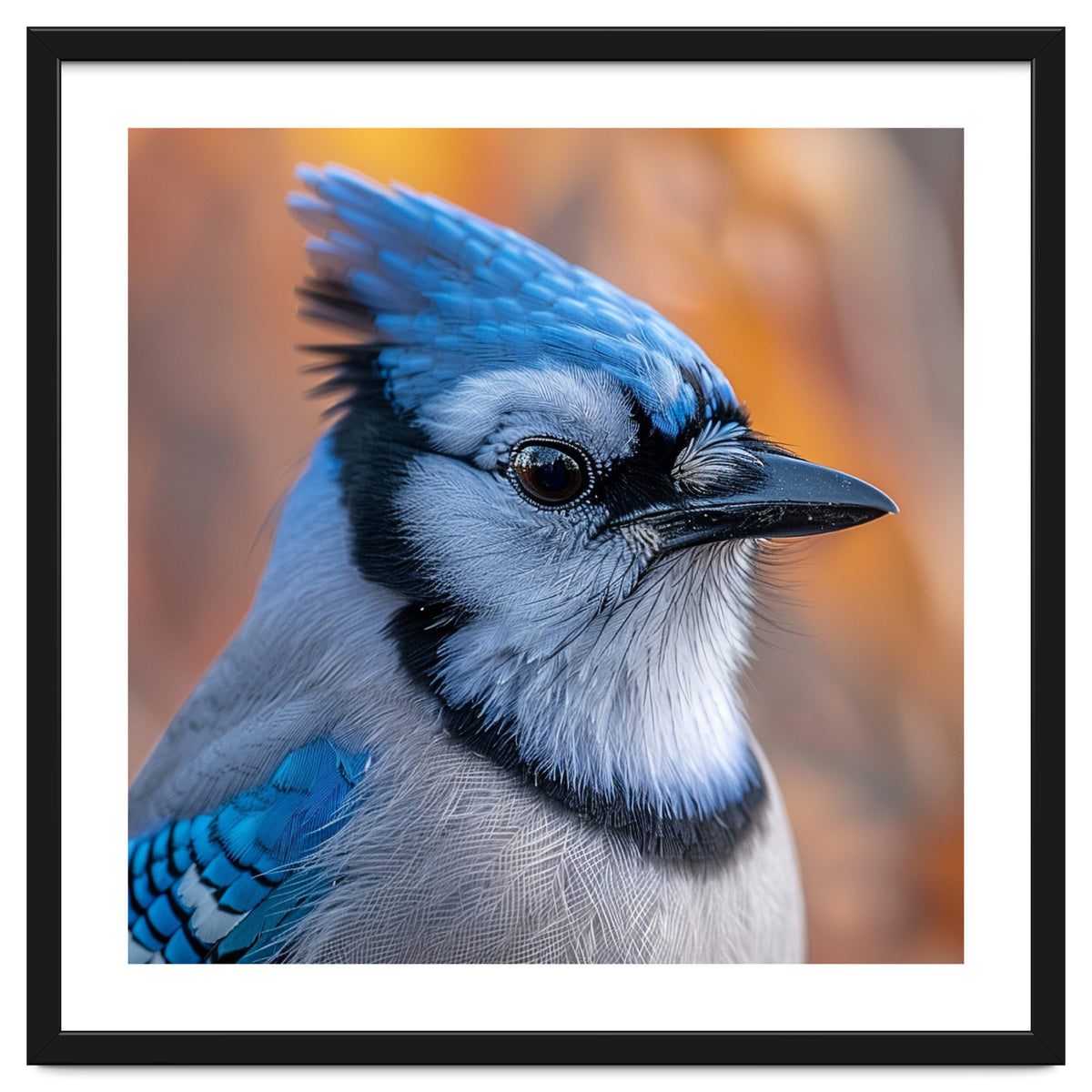 Blue Jay Bird Close Up Detailed Portrait