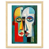 INSEPERABLE #02, Abstract robotic looking heads merged in bright vivid hues with emphasis on the eyes. thumbnail