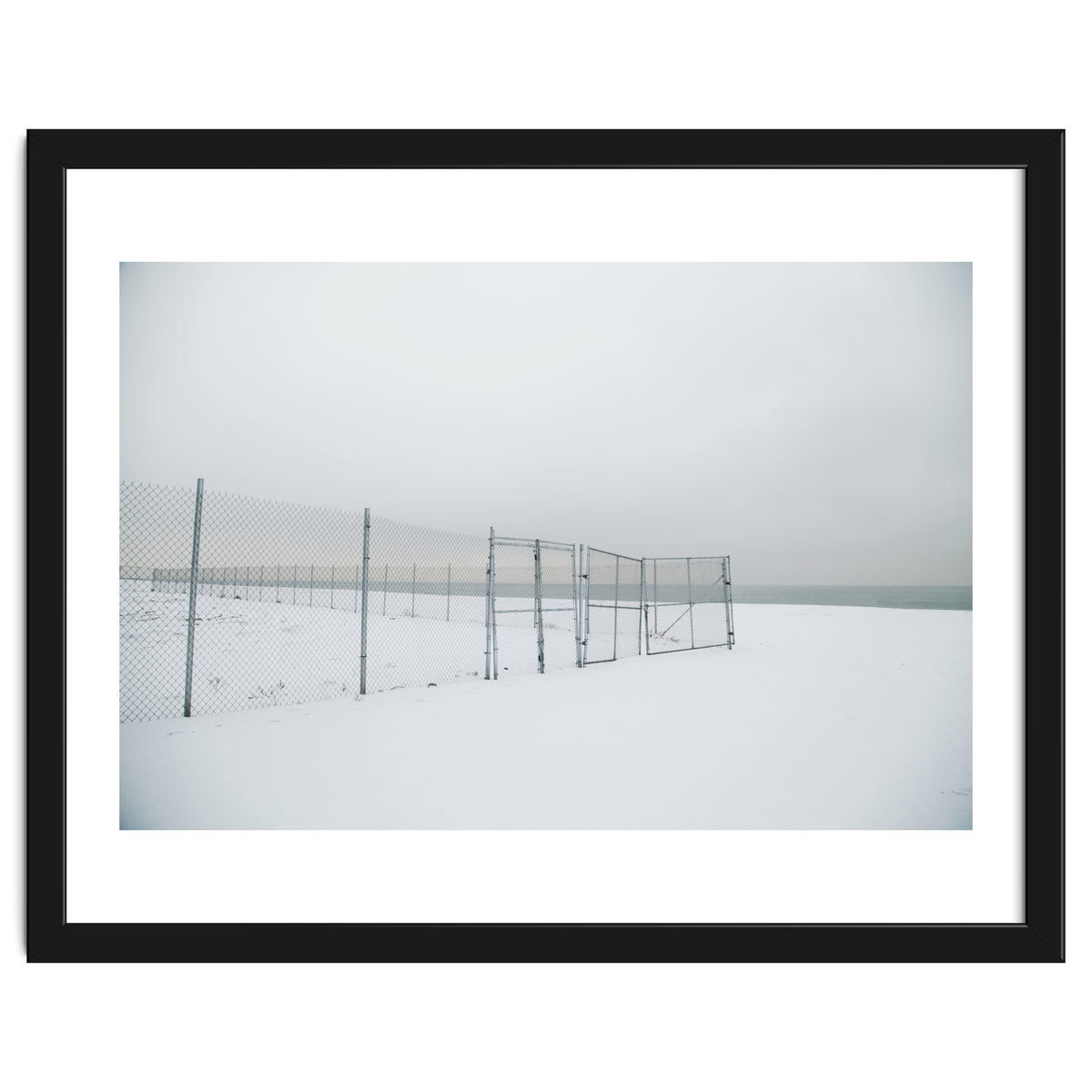Fence in the Winter seascape