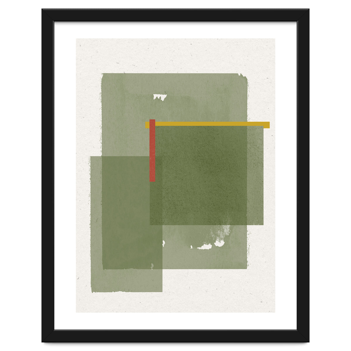 GREEN WATERCOLOR SHAPES NO.2