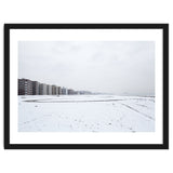 Traces of driving a car on a snowy coast thumbnail