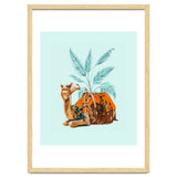 Camel Ride, Modern Bohemian Eclectic Animals, India Culture Travel Palm Desert Painting thumbnail