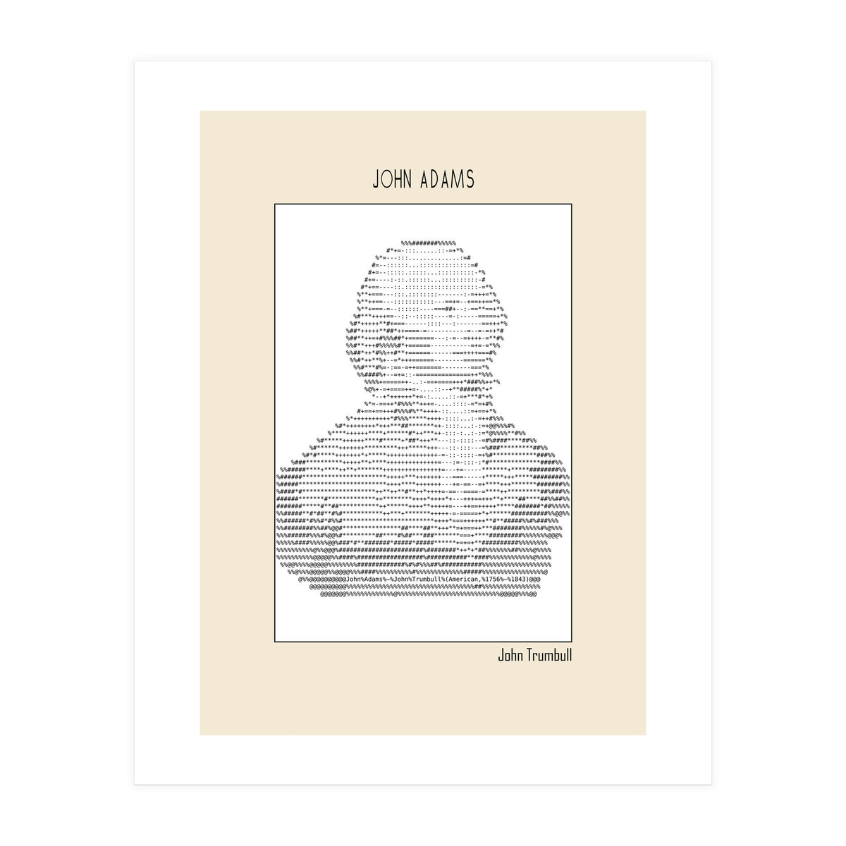 John Adams – John Trumbull (ascii Art) (Print Only)