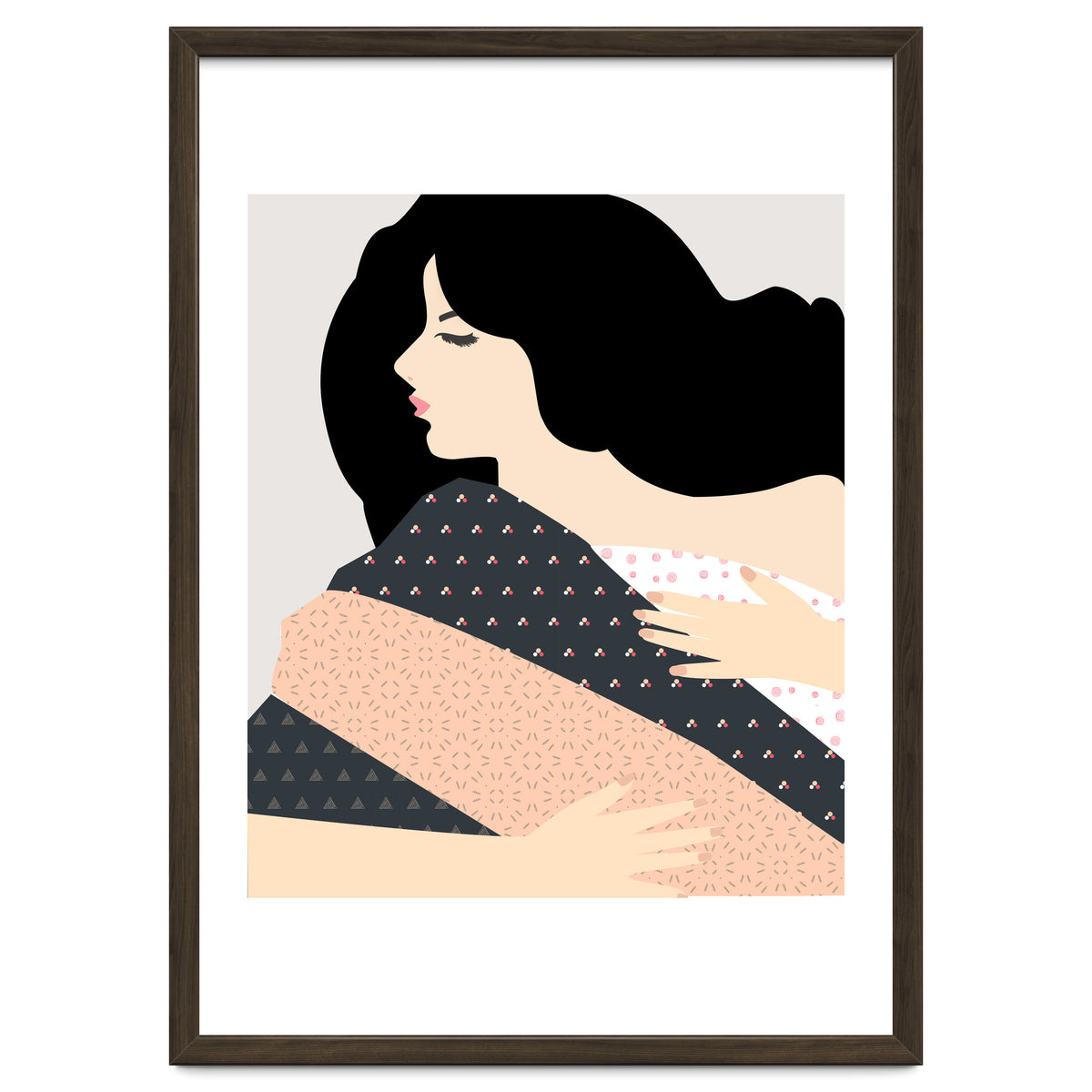 Not Today, Sleepy Lazy Woman In Bed, Quirky Eclectic Blanket Cozy Sleep In Illustration