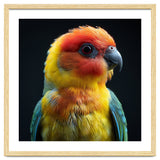 Vibrant Sun Conure Parrot Close Up Portrait thumbnail