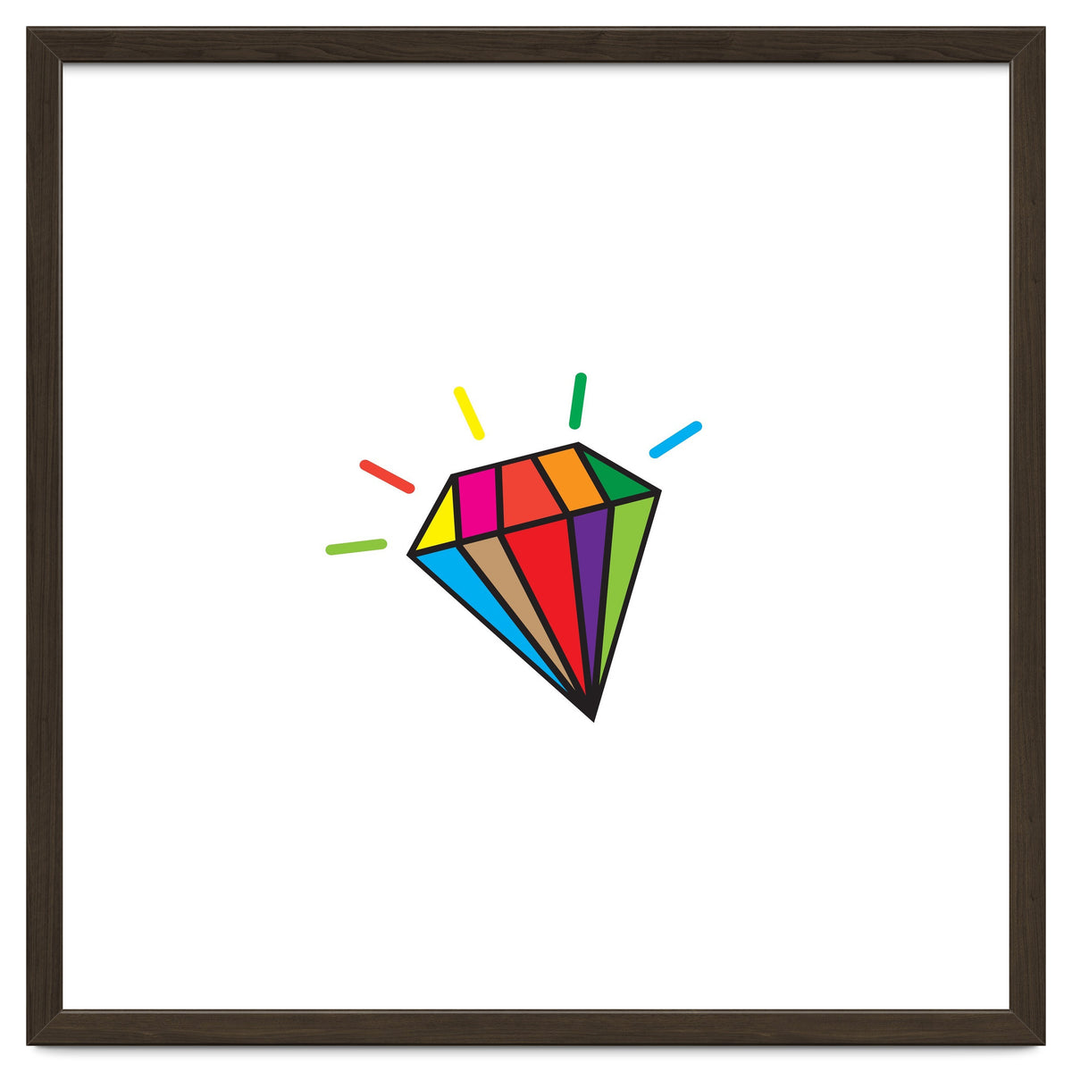 Rainbow colorful diamond